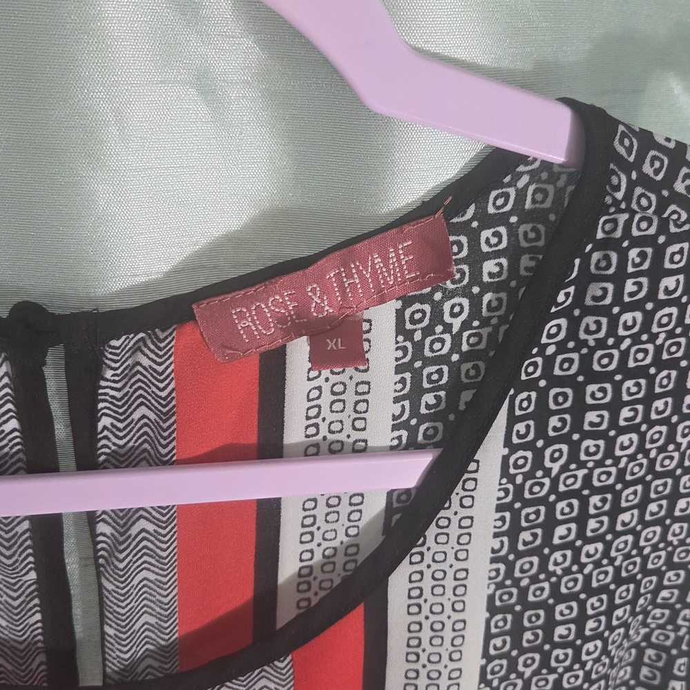 Rose & Olive Black and Red Patterned Blouse